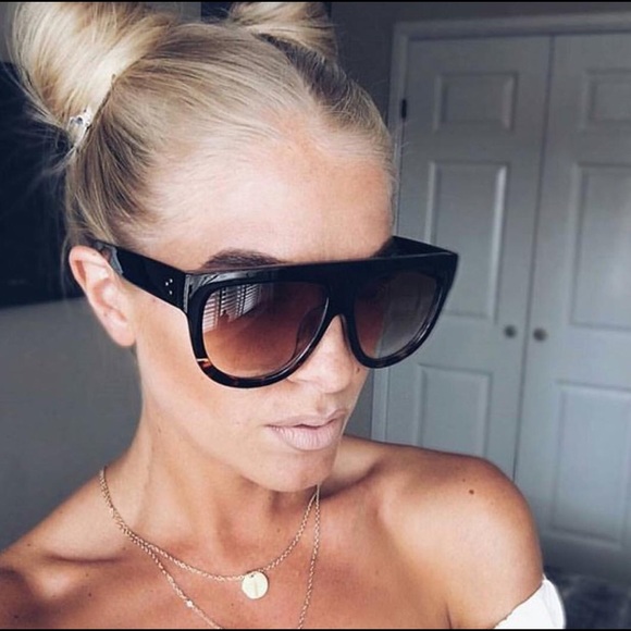 Lea Oversized Flat Top Tortoise Shadow Sunglasses - Picture 3 of 4