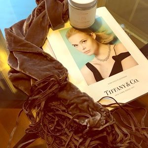 Banana republic velveteen scarf. Fringe detail!