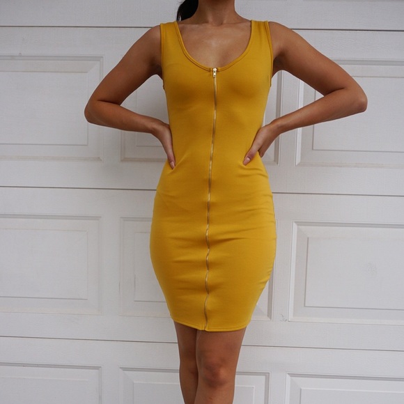 Yellow mustard dress