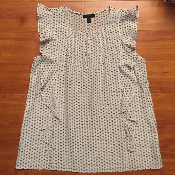 JCrew Flutter Sleeve Keyhole Silk Blouse