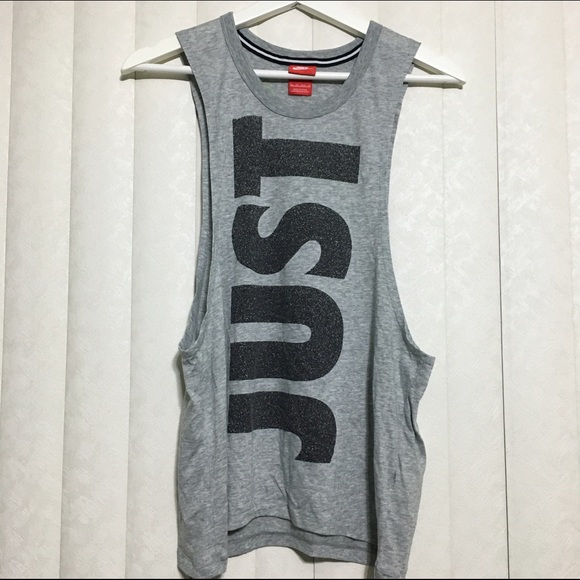 Nike "Just Do It" muscle tank in grey volt yellow