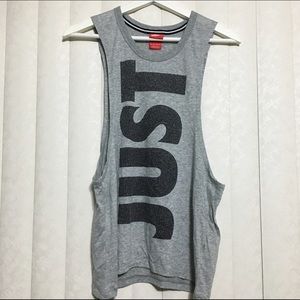 Nike "Just Do It" muscle tank in grey volt yellow