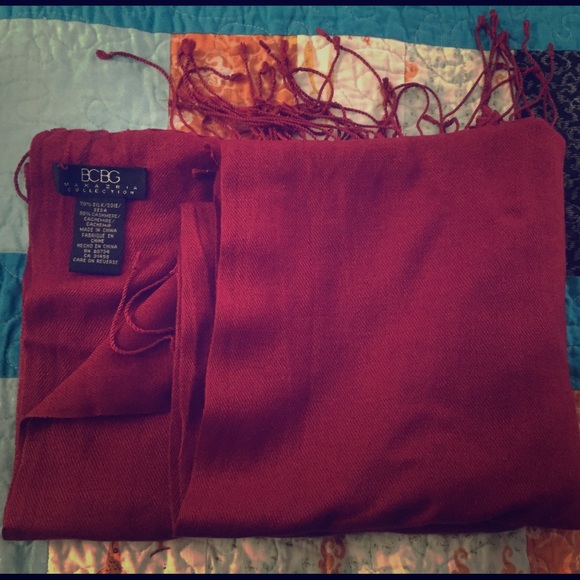 BCBG red pashmina scarf