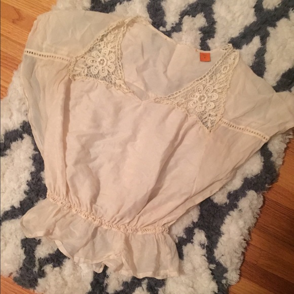 Anthropologie Tops - Anthropologie Silk & Cotton Crochet Trim Blouse Anthropologie Tops - Anthropologie Silk & Cotton Crochet Trim Blouse