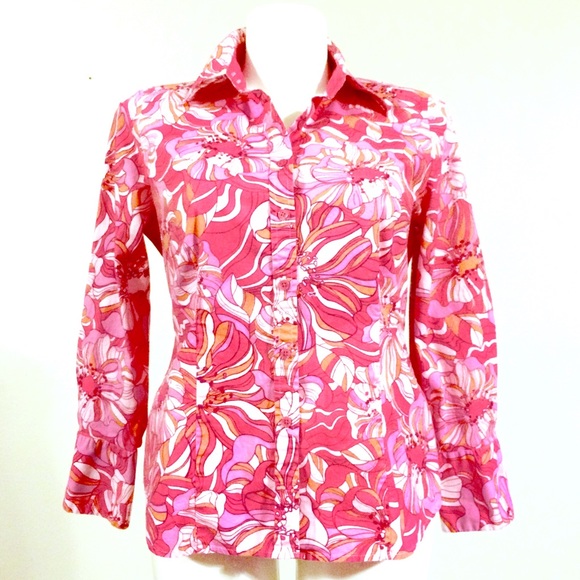 Lane Bryant Tops - Lane Bryant Pink Floral Blouse