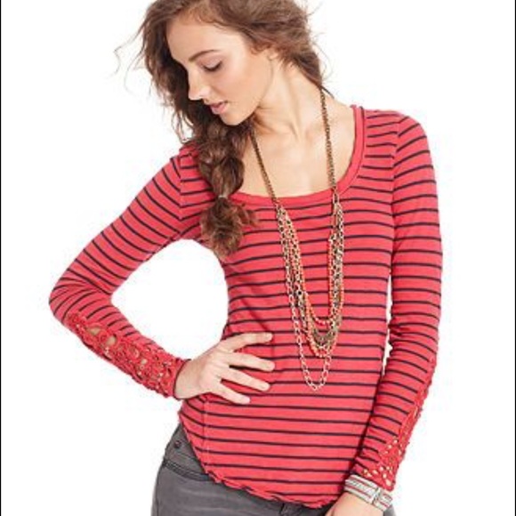Sz xs NWT free people pink combo long Sleeve - Picture 1 of 4