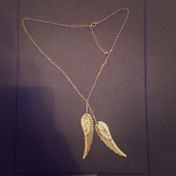 Bronze angel wing necklace