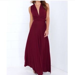 Burgundy long dress worn once