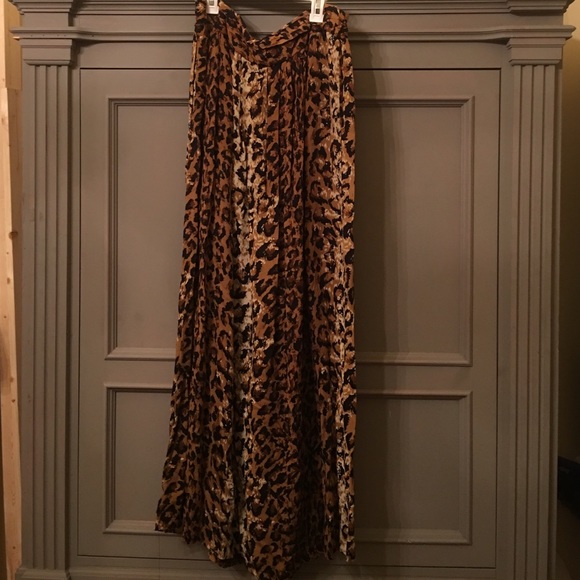 Mink Pink long leopard skirt