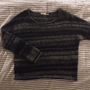 360 Sweater Black & Grey Stripped Cropped Boxy Fit