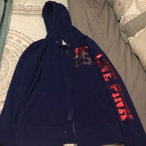 PINK bling ny giants zip up size large