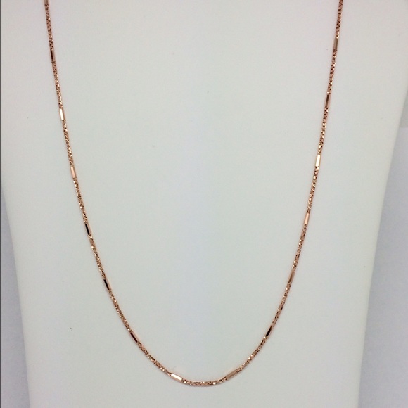 14K Rose Gold Twist Box with Bar Chain 24