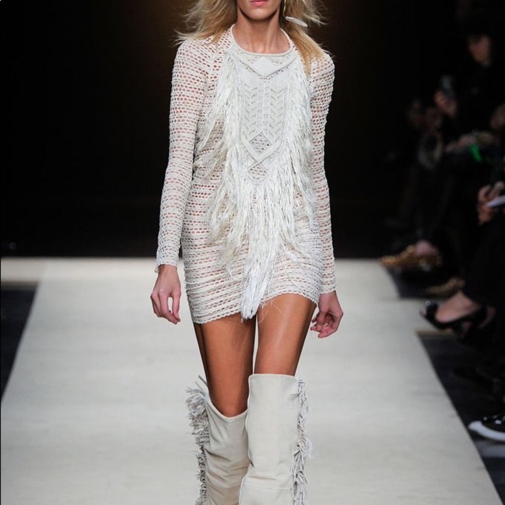 Isabel Marant "Mana" fringe noir dress F/W 11 RTW