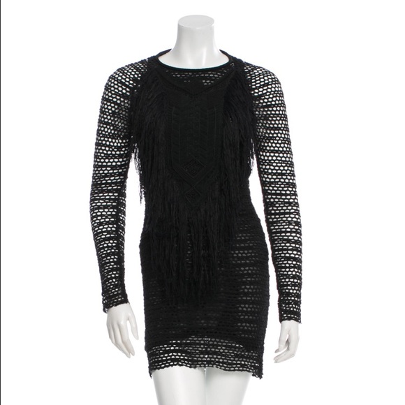 Isabel Marant "Mana" fringe noir dress F/W 11 RTW - Picture 3 of 8