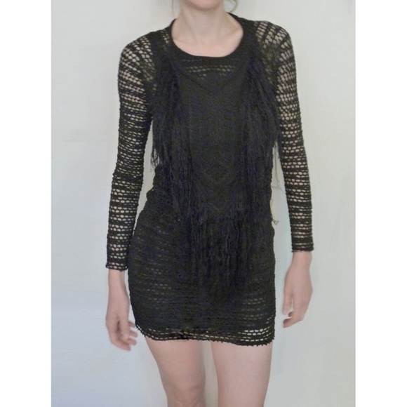 Isabel Marant "Mana" fringe noir dress F/W 11 RTW - Picture 7 of 8