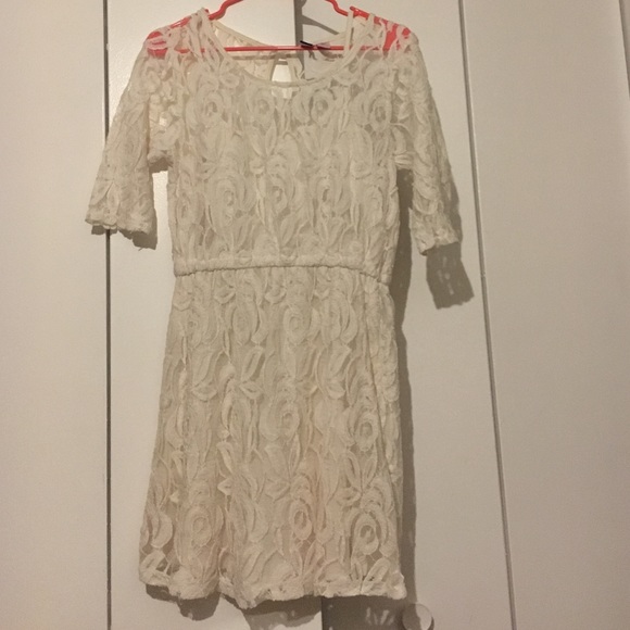Size large cream colored lace dress