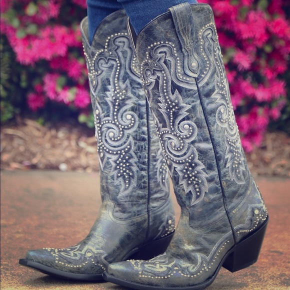 Corral gray tall boots cowgirl boots