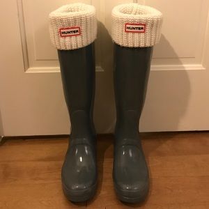 Gray Hunter Boots with socks