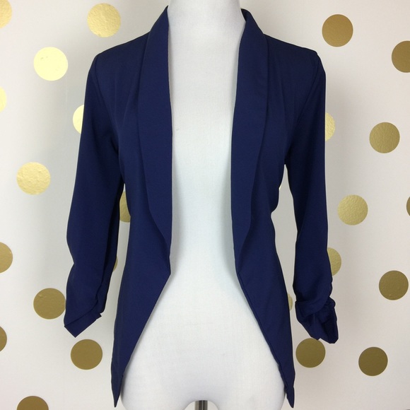SALE! Lightweight Navy Blue Buttonless Blazer - Picture 2 of 6