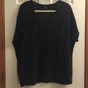 Torrid Size 0 Black Sweater with Silver accents