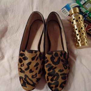 Leopard Print Calf Hair Flats