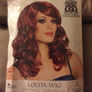Red shoulder length wig