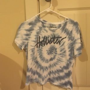 Blue tie dye Hollister crop top