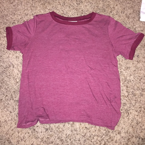 maroon ringer tee