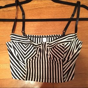 Striped Bustier Crop Top