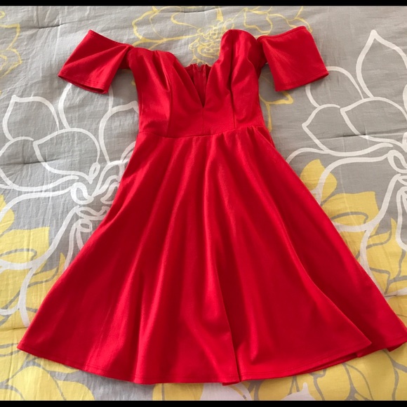 Lulu's red off the shoulder dress