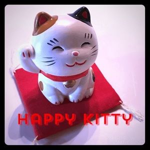 Smiling Japanese Happy Lucky Kitty Cat Decor
