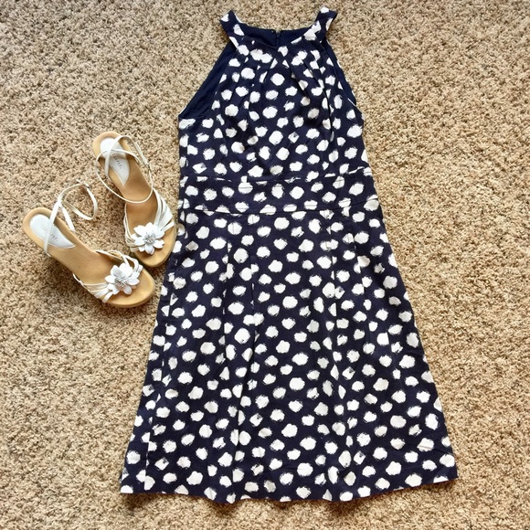 LOFT navy & ivory oils for dress