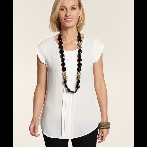 Chico's Tops - NWT CHICO'S PLAYFUL PLEATS TORY BLOUSE