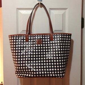 The Limited Navy and White Gingham Tote