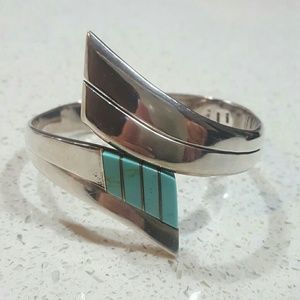 Silver & Turqoise Cuff from Taxco Mexico