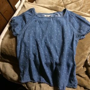 Denim crew neck shirt