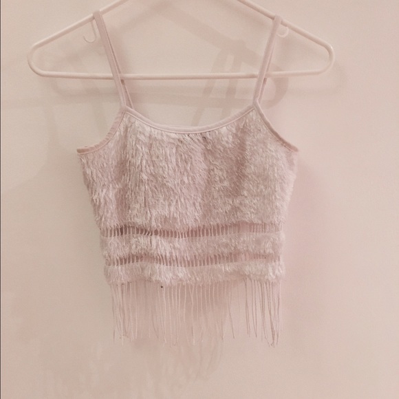 Vintage Fuzzy and Tassled Crop Top - Picture 1 of 4
