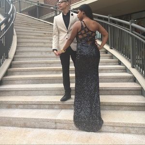 Primavera black sequin dress