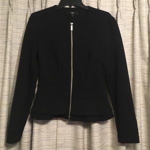 Mossimo Zip Front Peplum Jacket - Black
