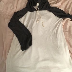 Women's baseball tee hoodie