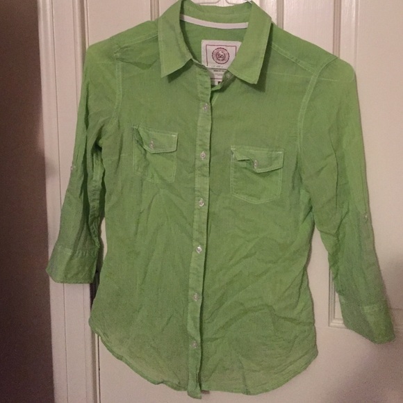 Green button down by SO - Picture 2 of 2