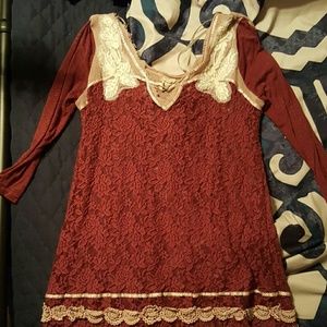 Red lace top