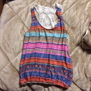 Multi-colored patterned tank top