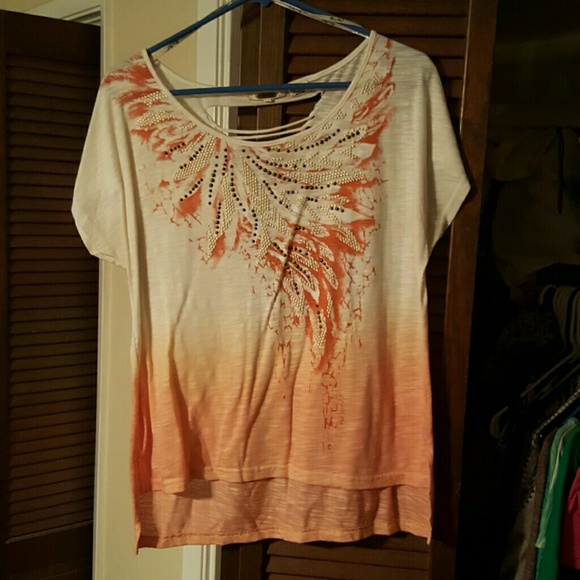 Orange and white shirt