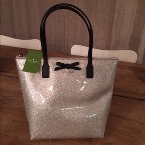Kate Spade Mavis Street Jeralyn glitter tote NWT