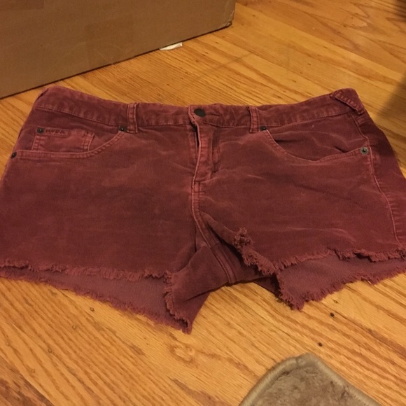 Burgundy corduroy short shorts