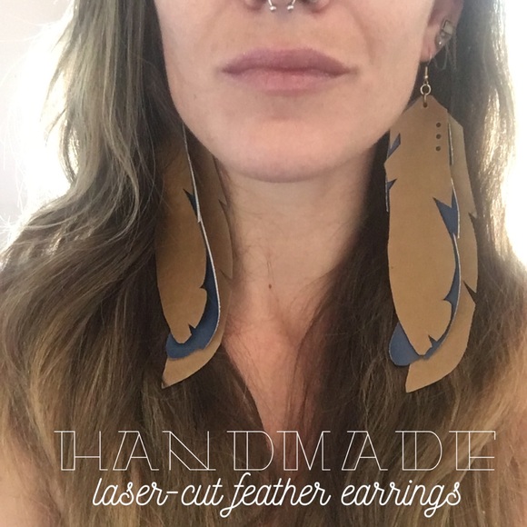 • h a n d m a d e • feather earrings