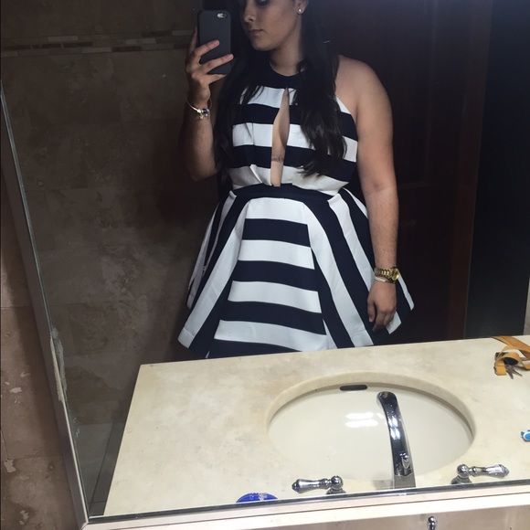 Beautiful Blue Navy and White Dress