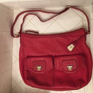 Cole Haan red leather shoulder bag
