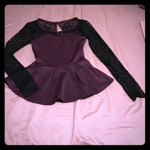 Lace peplum Top